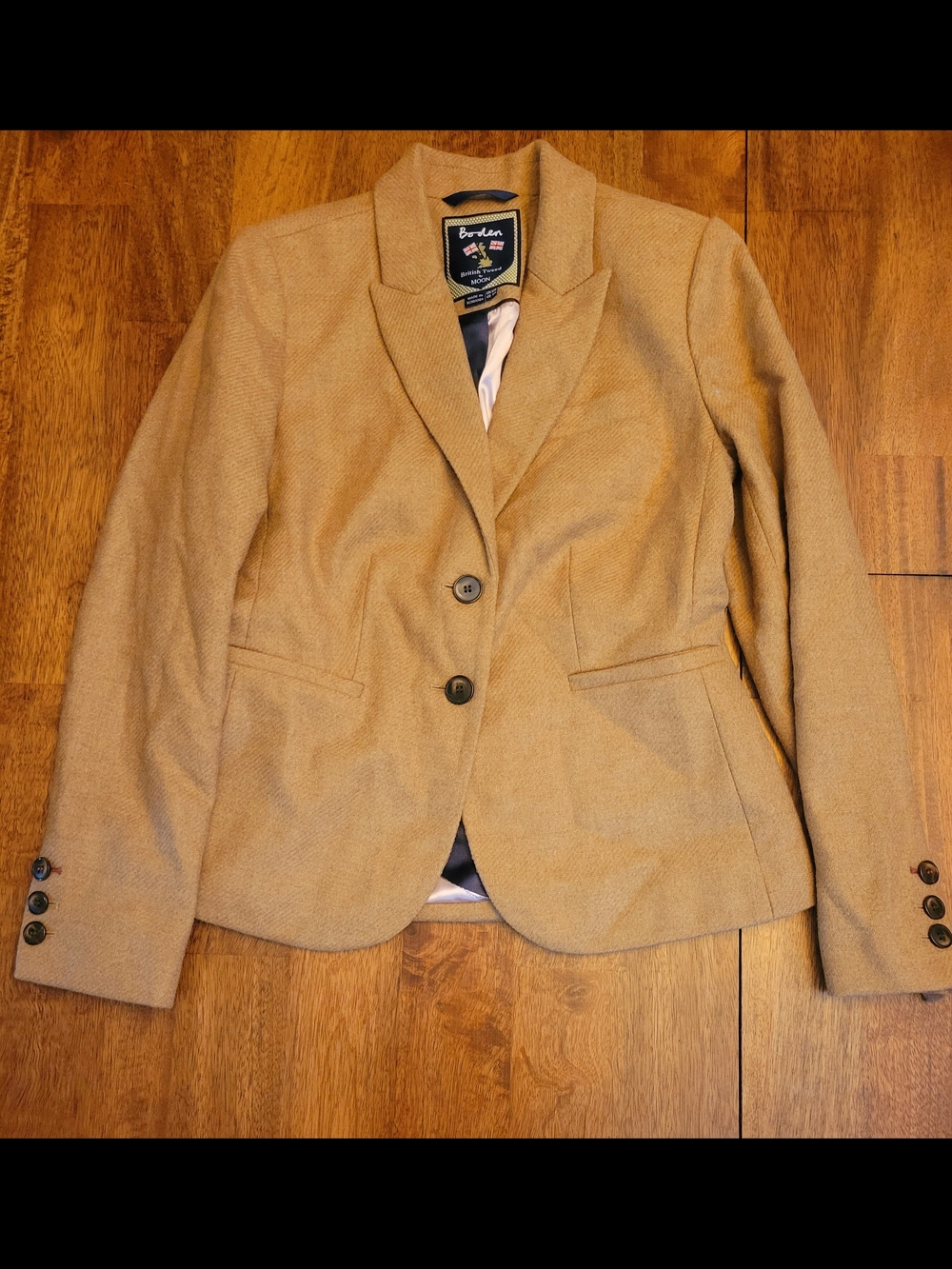 Boden Women's Camel Blazer with Notch Lapel